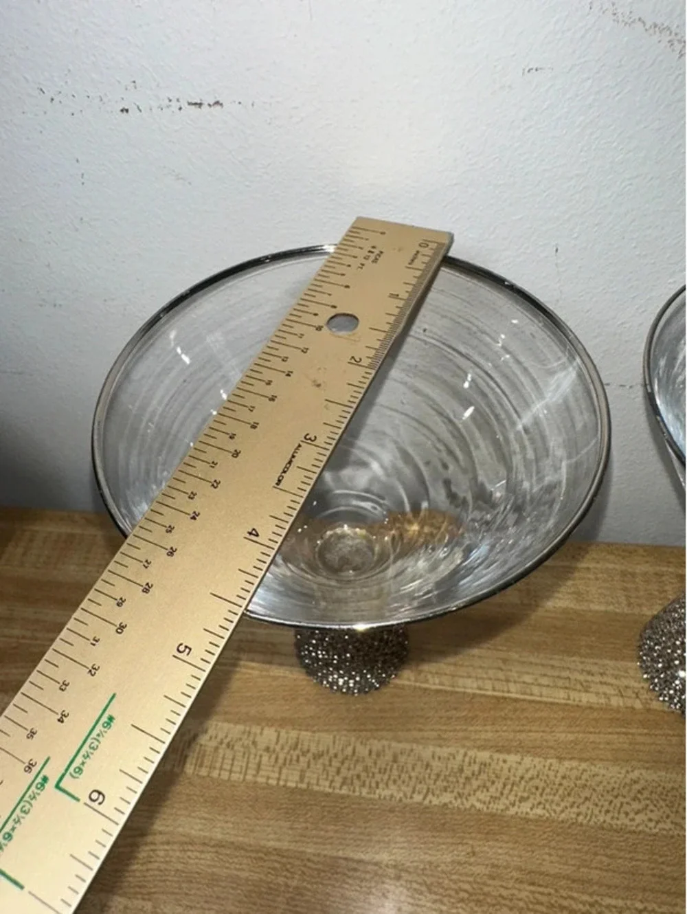 Set of 2 Premium Rhinestone Jeweled Stem Champagne Glasses